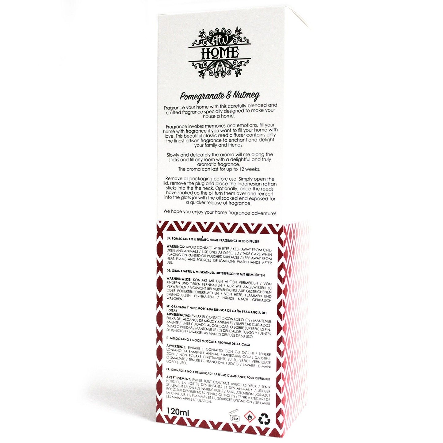 Pomegranate & Nutmeg 120ml Reed Diffuser