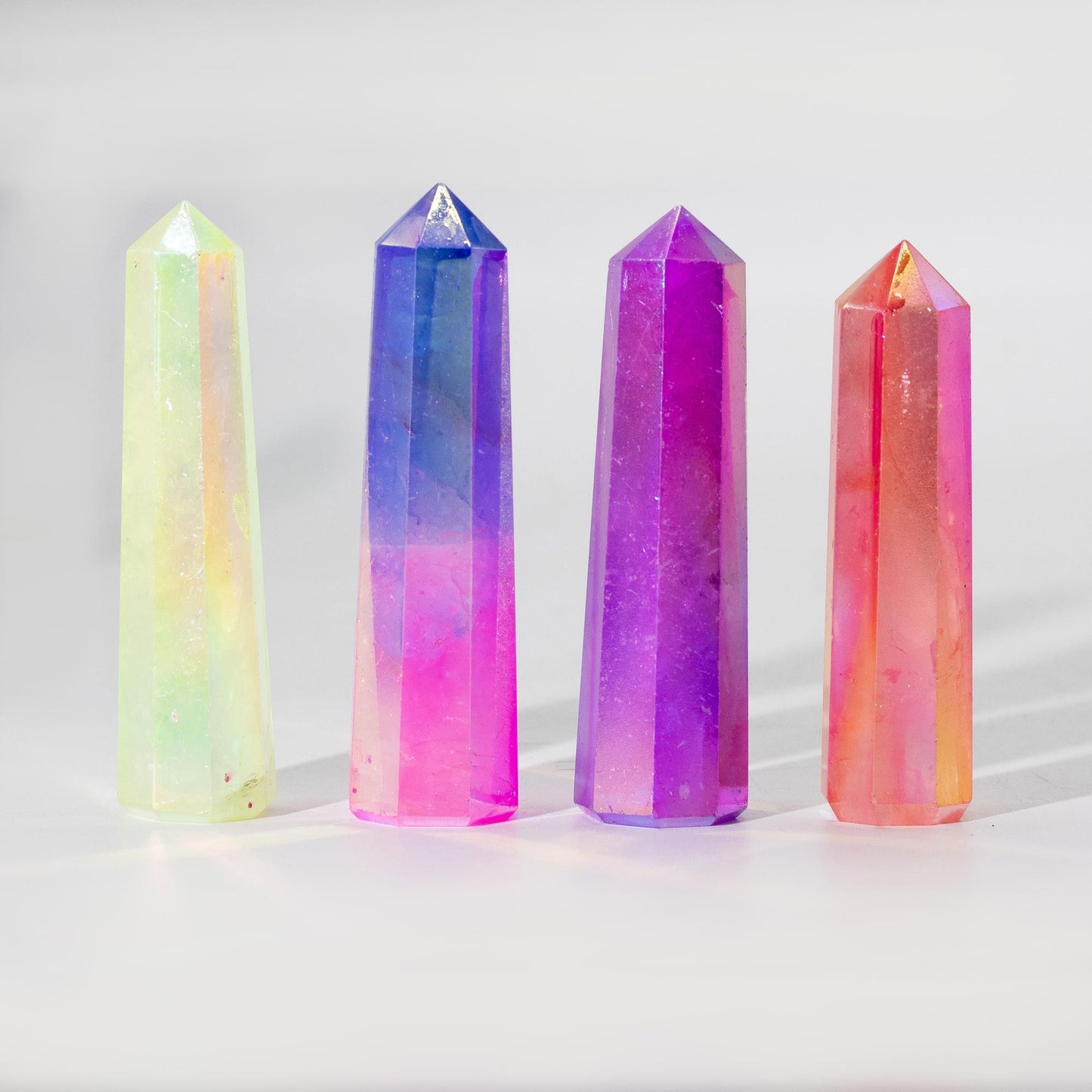 9cm Aurura Crystal Quartz - Pink & Blue Gemstone Obelisk Point