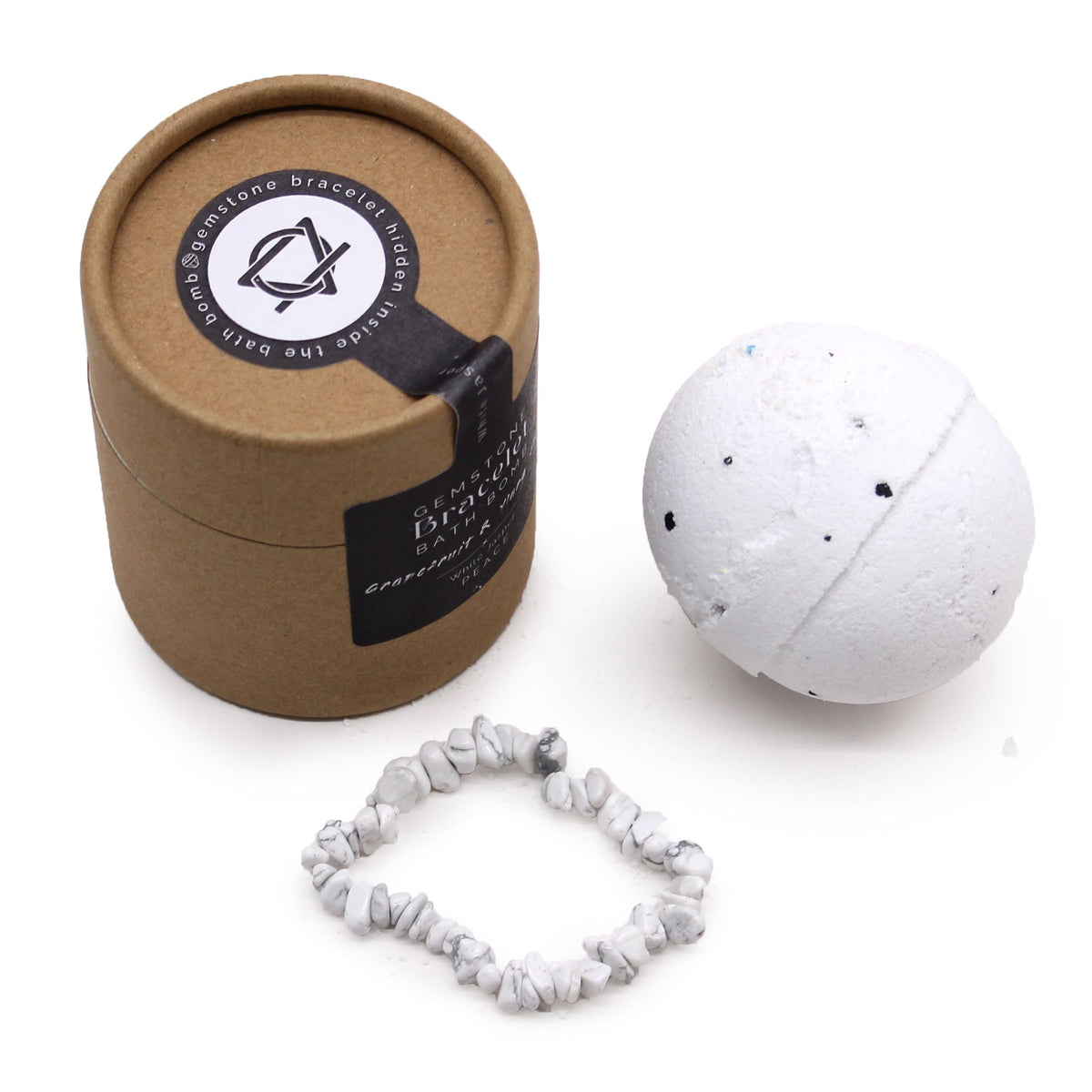 White Jasper gemstone bracelet bath bomb