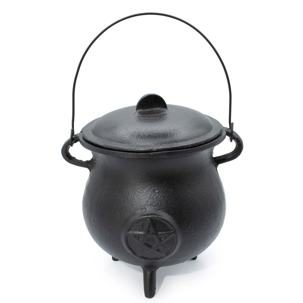 Extra huge cast iron cauldron with Pentagram symbol