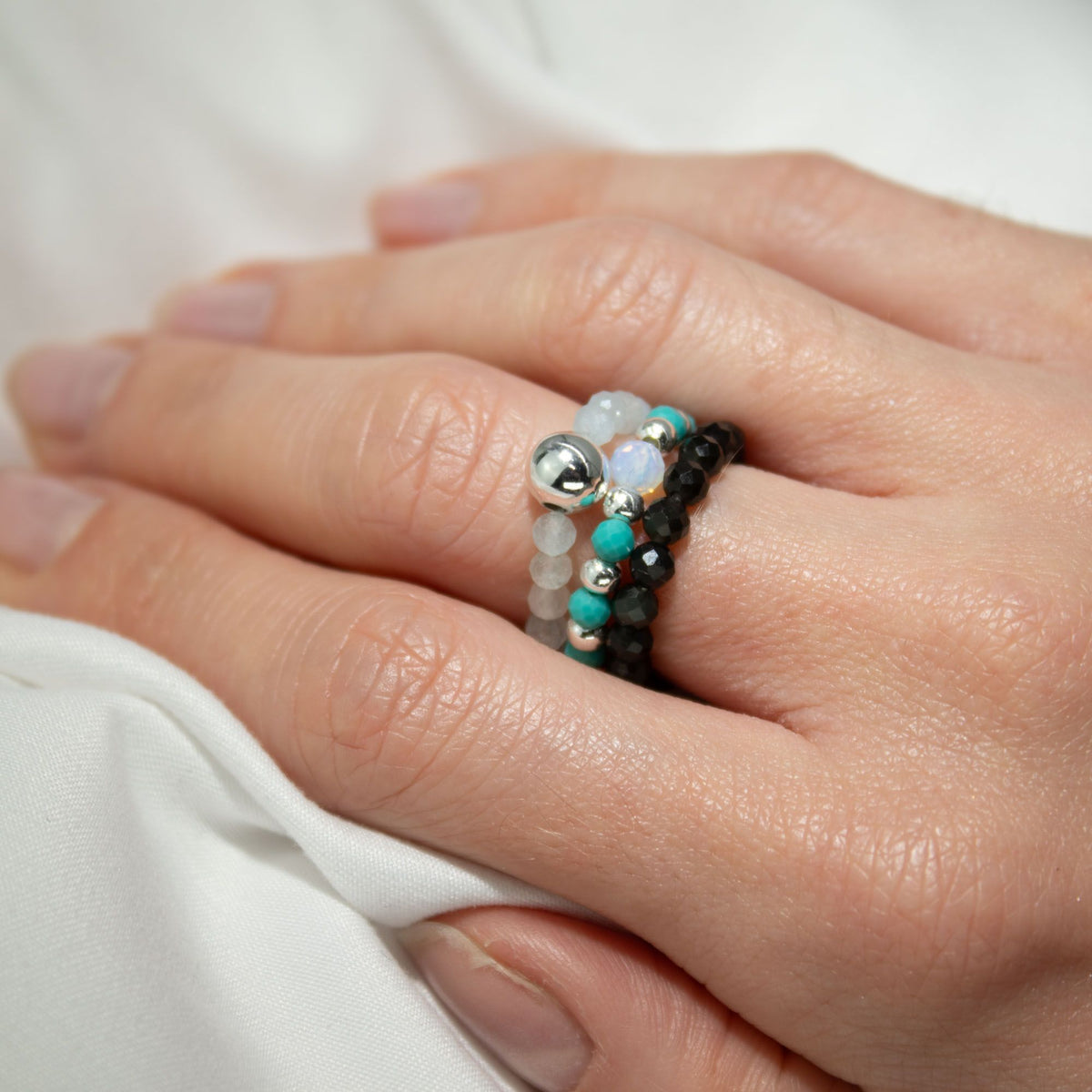 Nymph Spirit Gemstone Ring Set - Choose Your Style