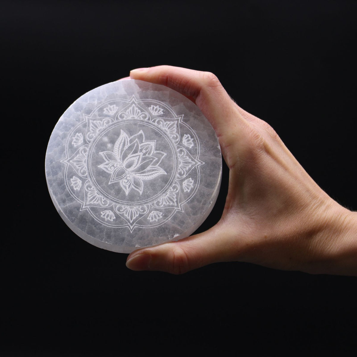 Medium Selenite Charging Plate 10cm - Choose Your Design