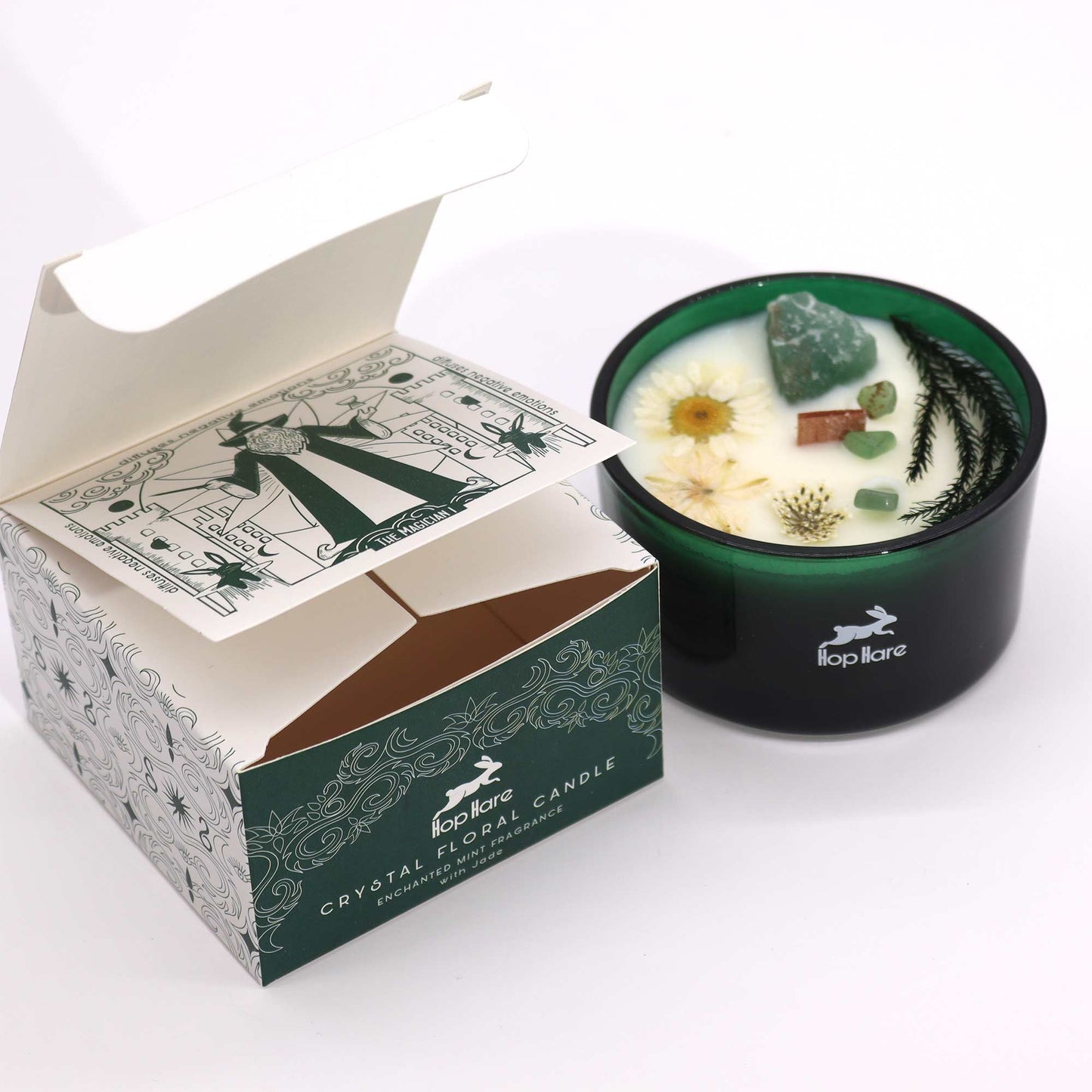 Hop Hare Crystal Magic Flower Candles