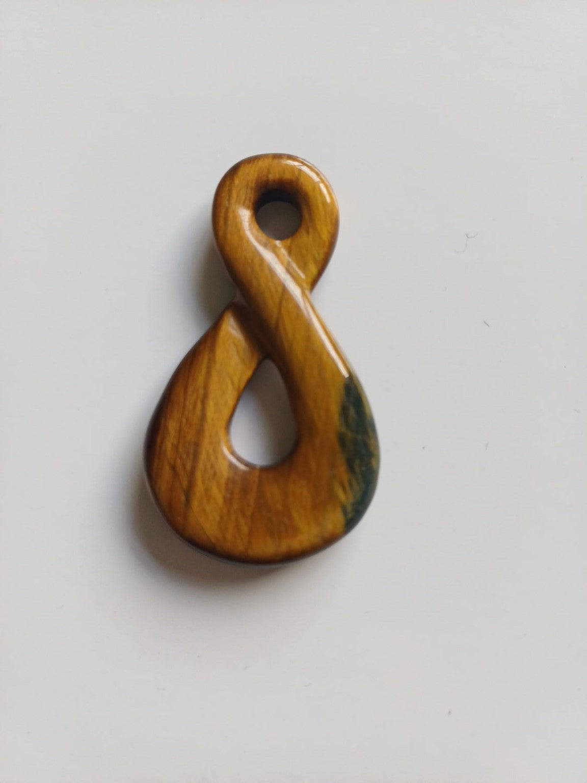 Tiger's Eye infinity pendant reverse view