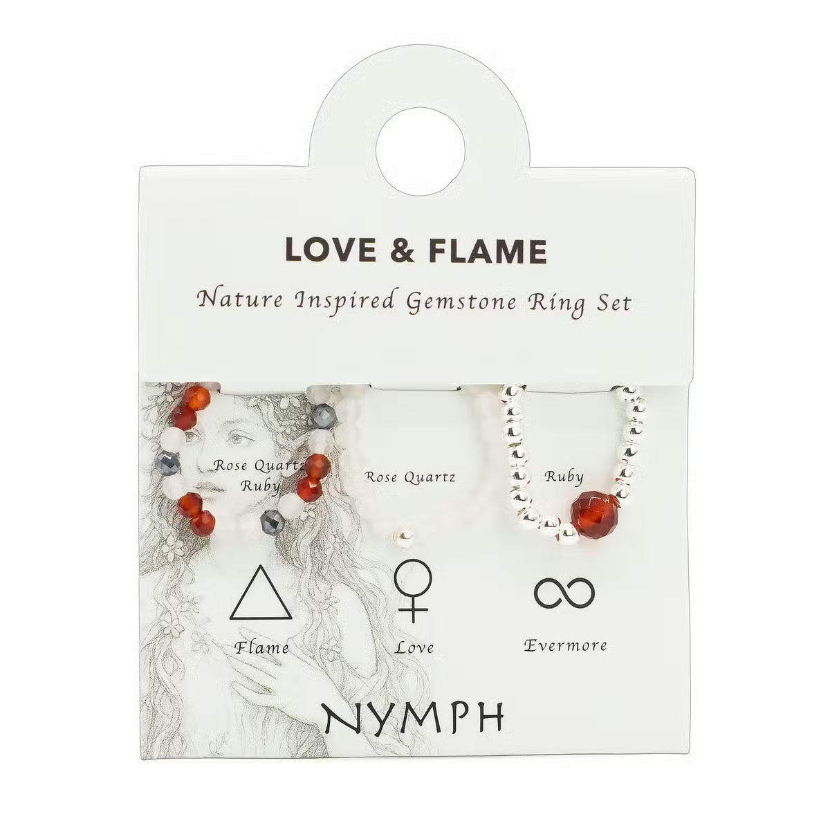 Nymph Spirit Gemstone Ring Set - Choose Your Style