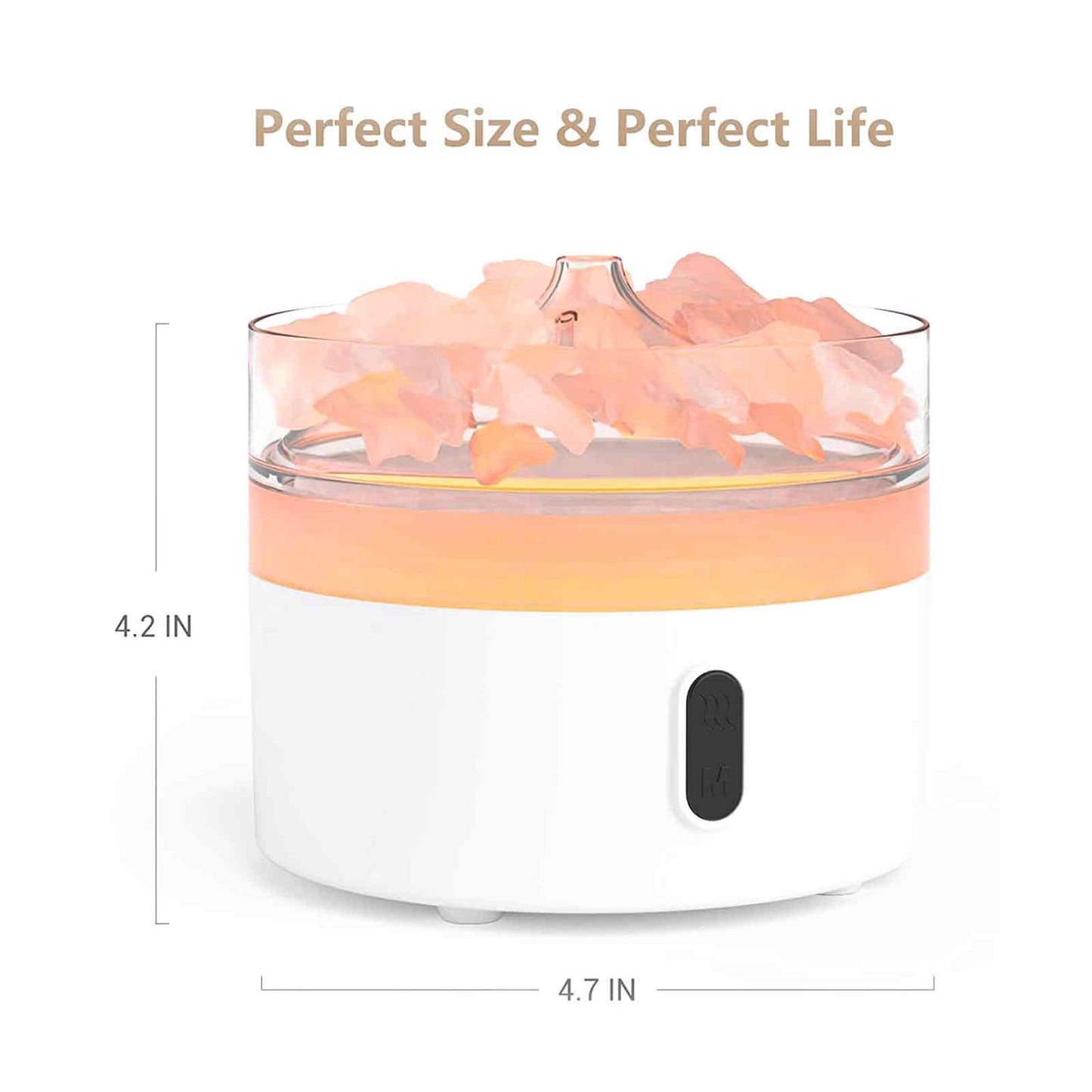 Himalayan Salt Aroma Diffuser Flame Effect Night Light - USB-C