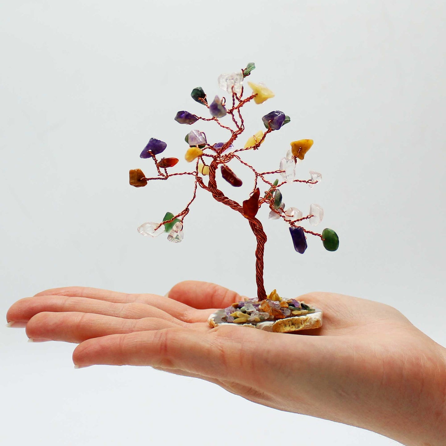 Gemstone Trees with Agate Base (35 Stones)