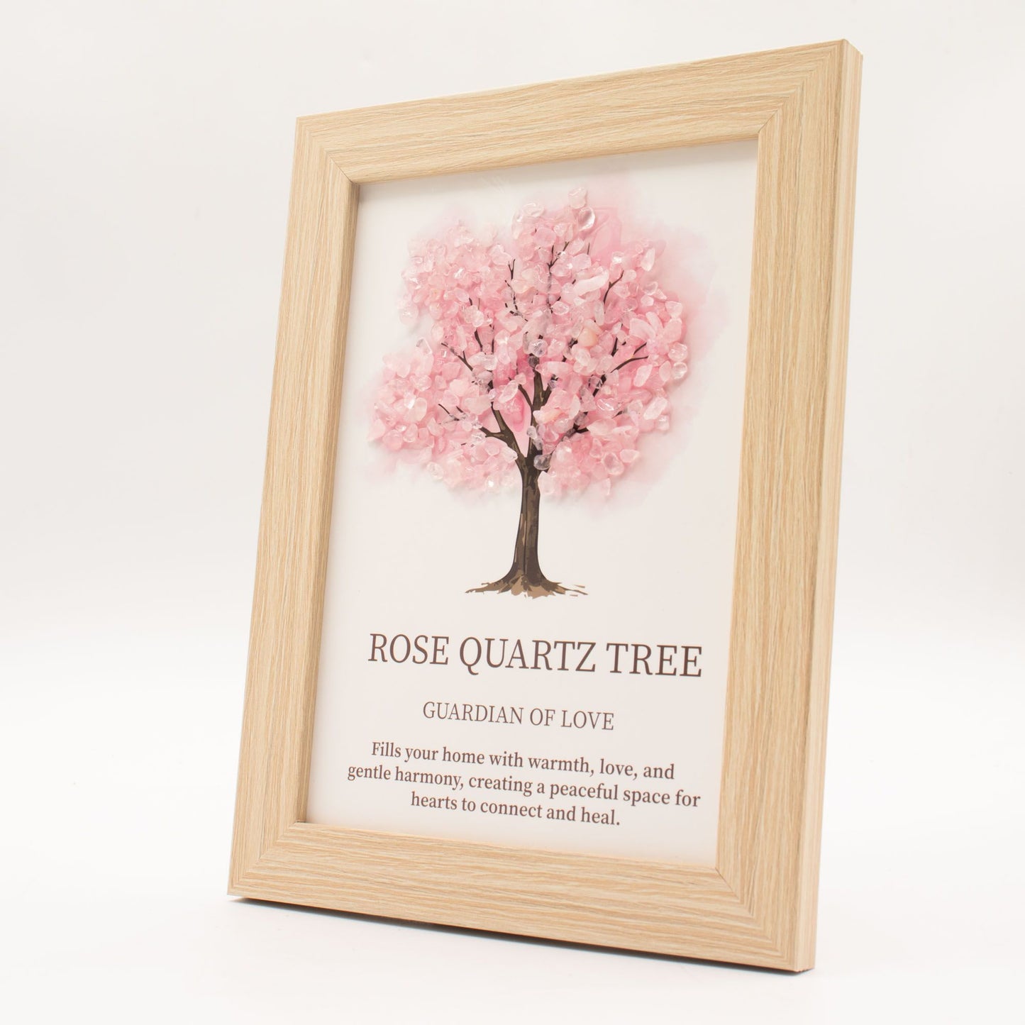 Rose Quartz Gemstone Picture - Tree of Life - (20x14.7x1cm) - Guardian of Love