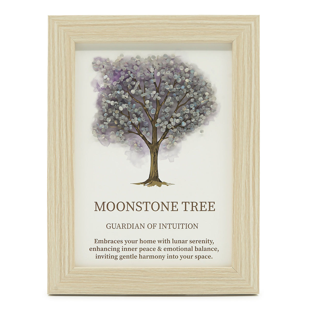 Moonstone Gemstone Picture - Tree of Life - (20x14.7x1cm) - Guardian of Intuition