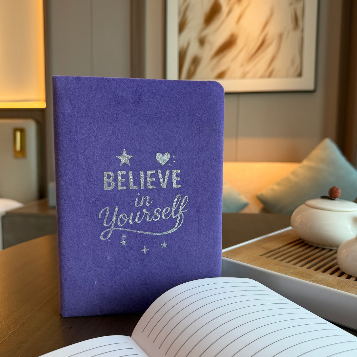 Lavender Velvet Notebook - 80 pages - Believe Yourself