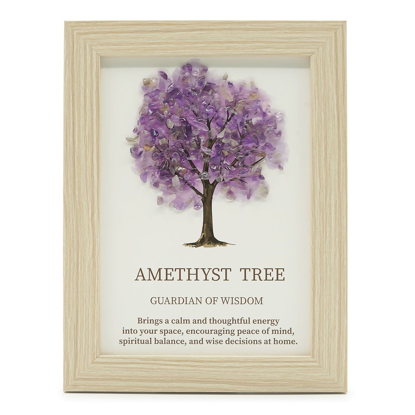 Amethyst Gemstone Picture - Tree of Life - (20x14.7x1cm) - Guardian of Wisdom