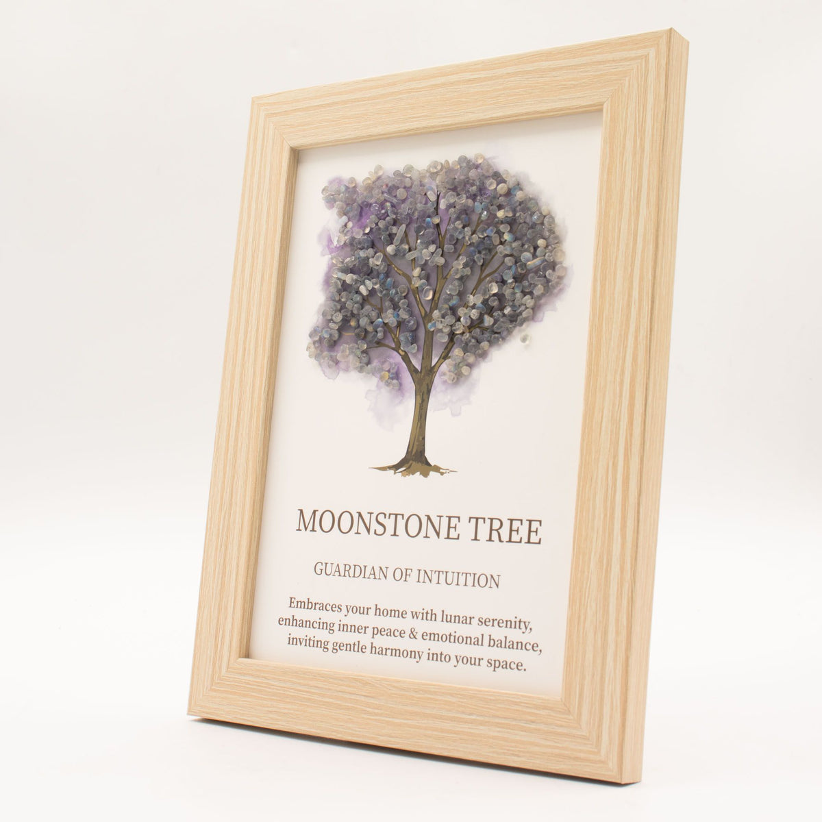 Moonstone Gemstone Picture - Tree of Life - (20x14.7x1cm) - Guardian of Intuition