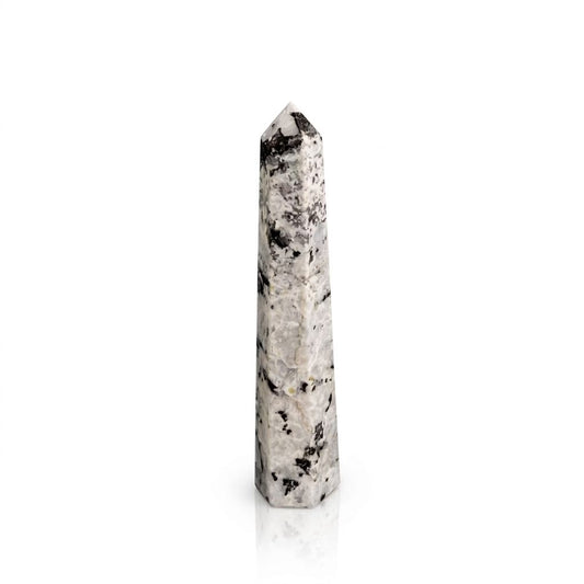 Rainbow Moonstone Gemstone Six Face Obelisk Point approx 17cm