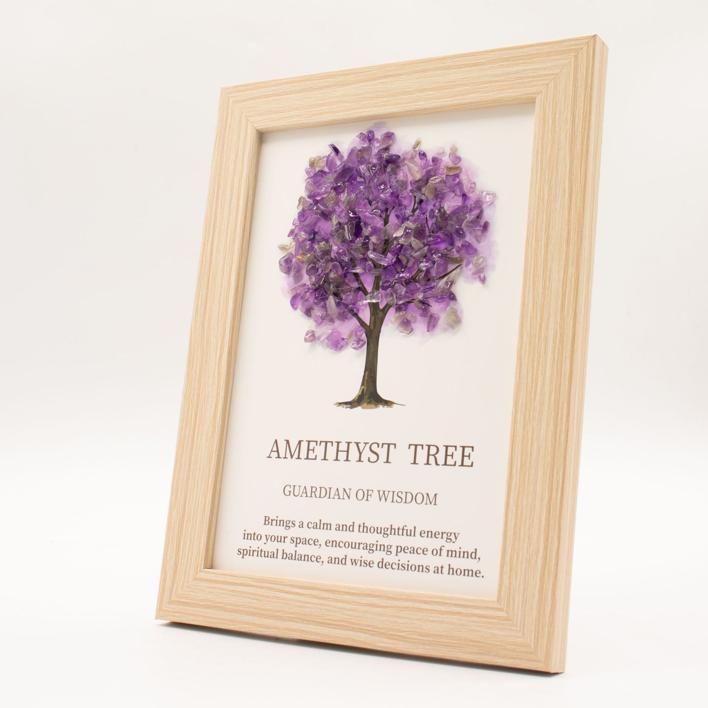 Amethyst Gemstone Picture - Tree of Life - (20x14.7x1cm) - Guardian of Wisdom