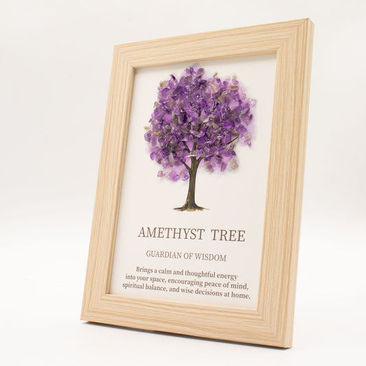 Amethyst Gemstone Picture - Tree of Life - (20x14.7x1cm) - Guardian of Wisdom