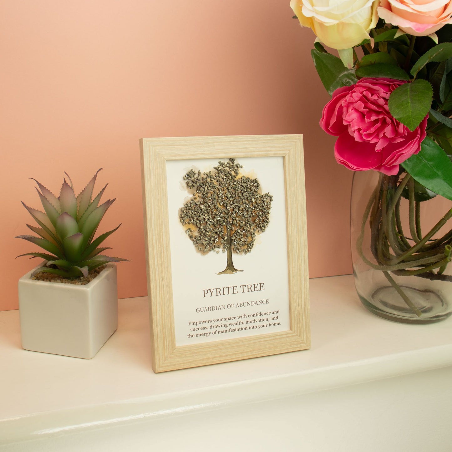 Pyrite Gemstone Picture - Tree of Life - (20x14.7x1cm) - Guardian of Abundance