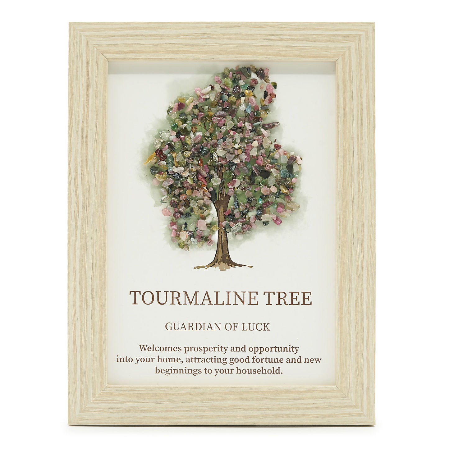 Tourmaline Gemstone Picture - Tree of Life (20x14.7x1cm) - Guardian of Luck