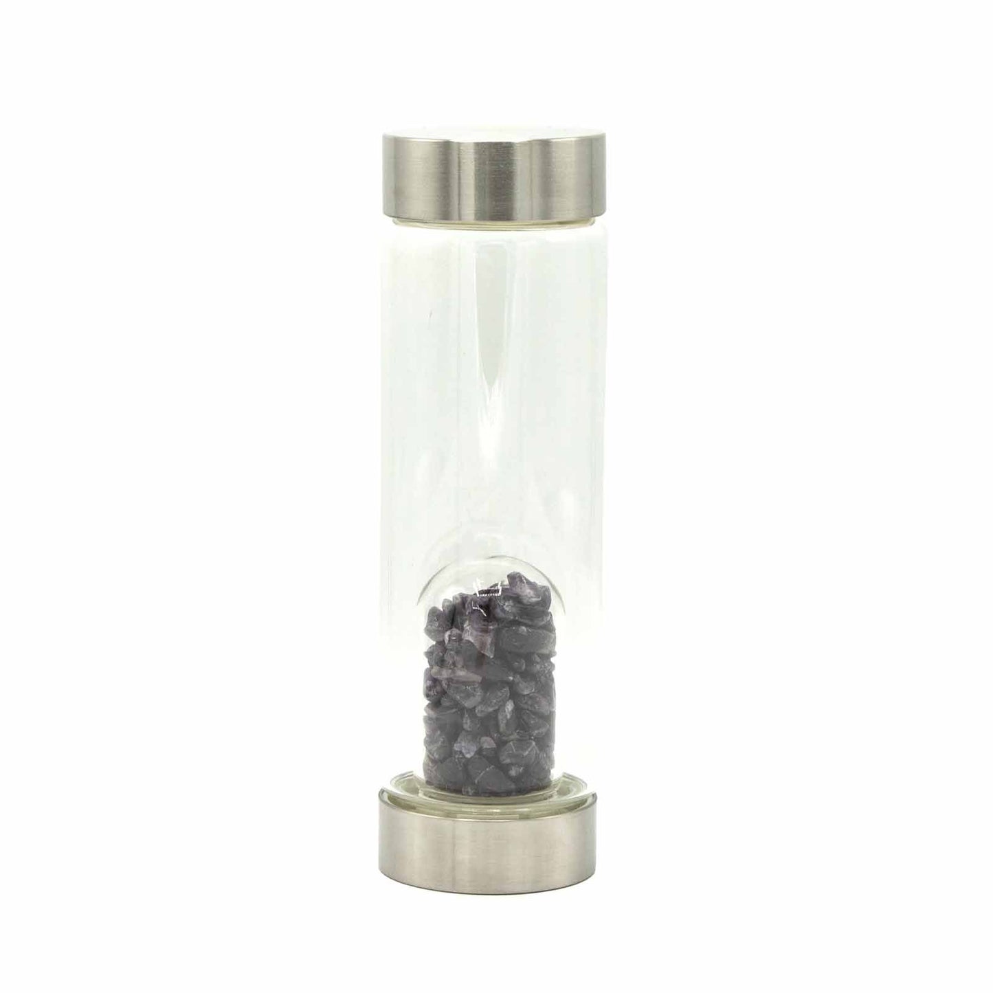 Amethyst - Relaxtion - Crystal Infused 500ml Glass Water Bottle