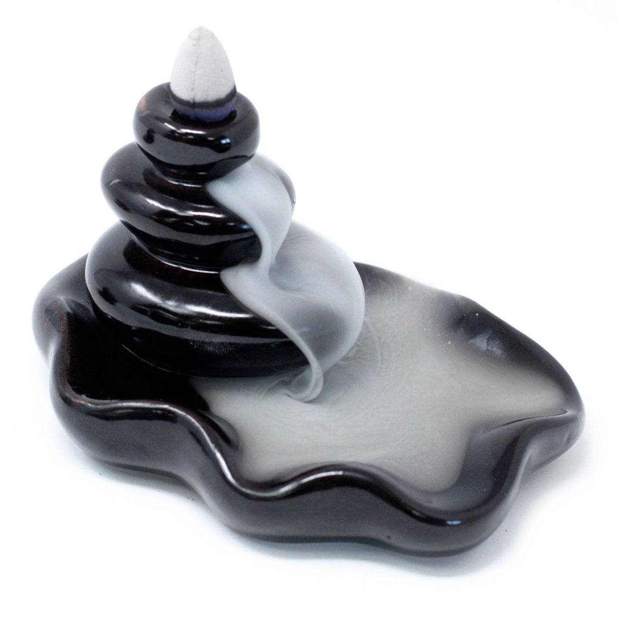 Large Pebbles into Pool backflow incense burner