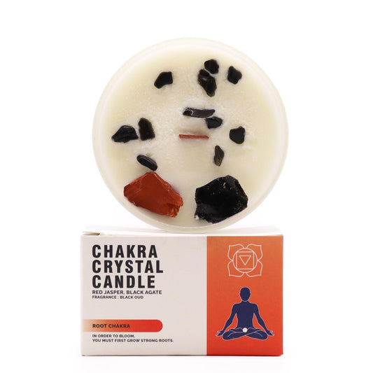 Root Chakra Crystal Candle