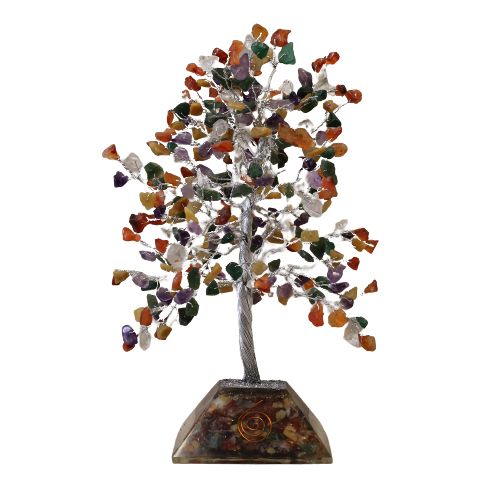 Multi Stone Gemstone Tree with Organite Base - 320 Stone