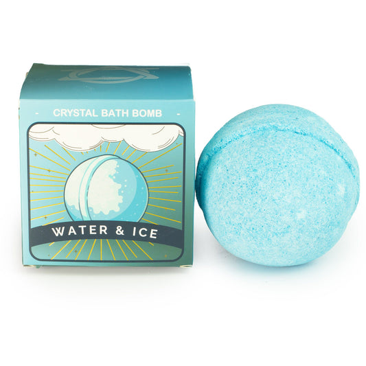Water Element Crystal Bath Bomb – Calming Ocean Bath Fizzer with Hidden Gemstone