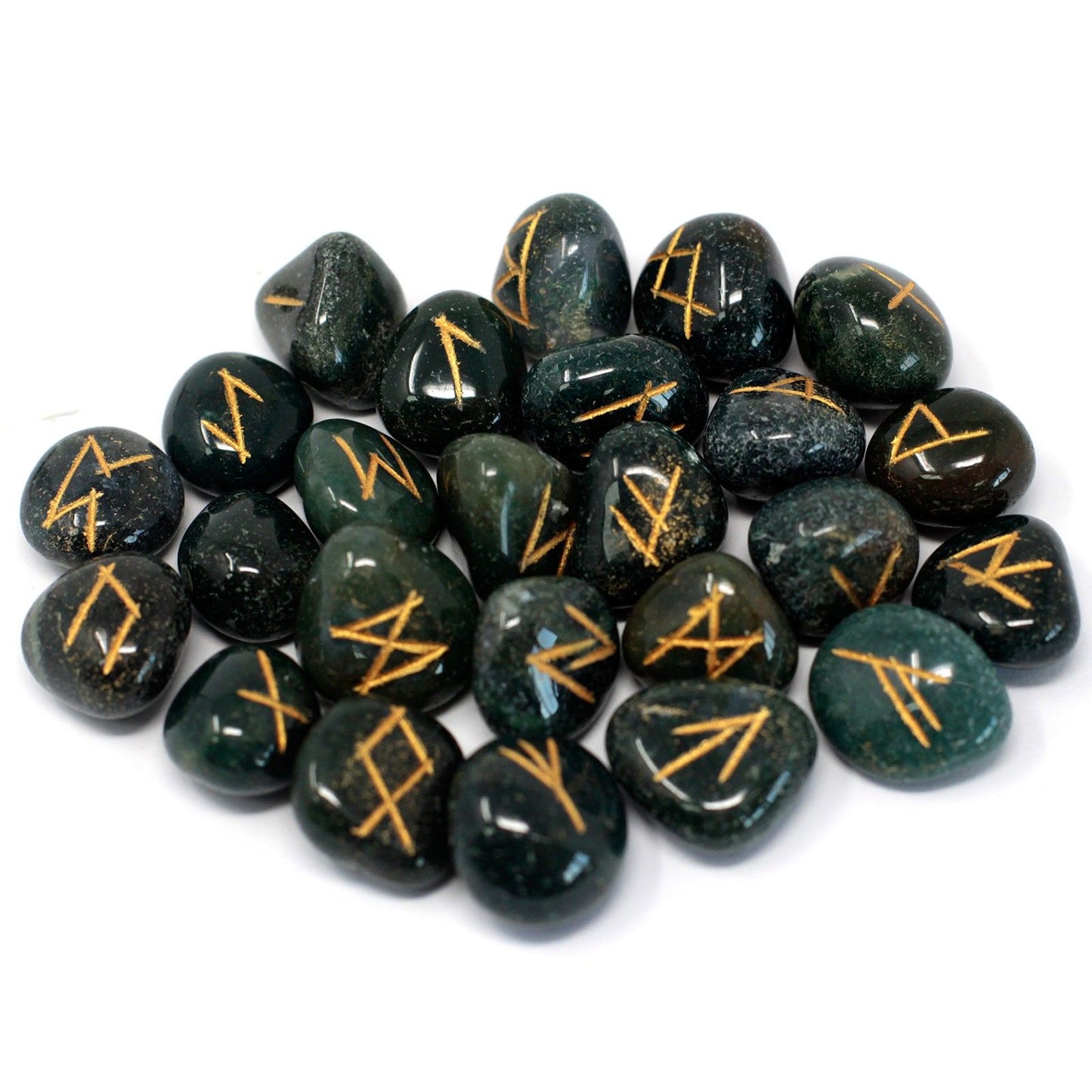 Bloodstone Runes Stone Set in Pouch