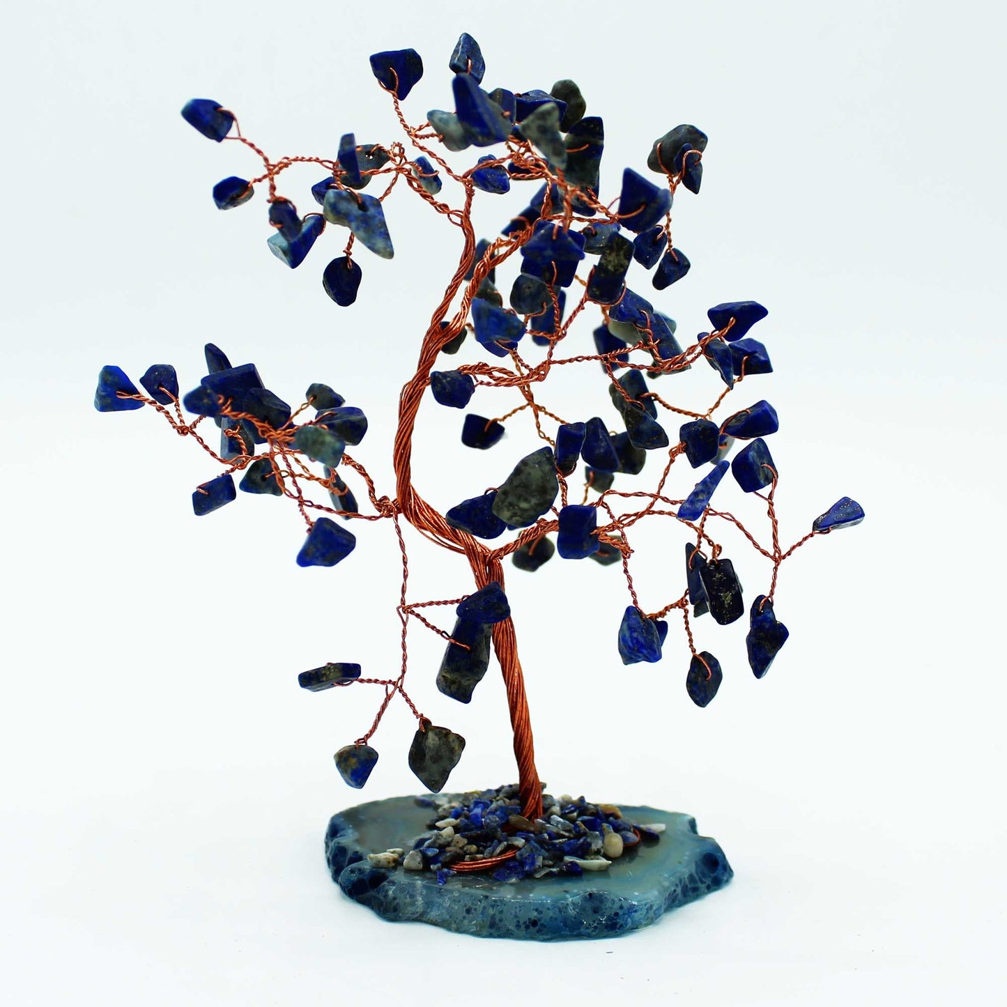 Sodalite Large Gemstone Tree - Blue Agate Base (100 stones)