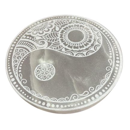 Large Selenite Charging Plate 18cm - Yin Yang