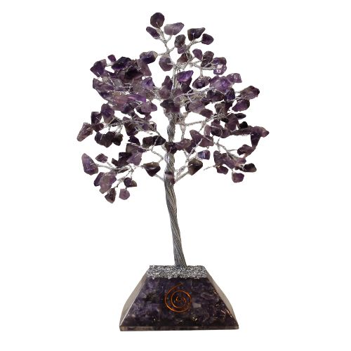 Amethyst Gemstone Tree with Organite Base - 160 Stone