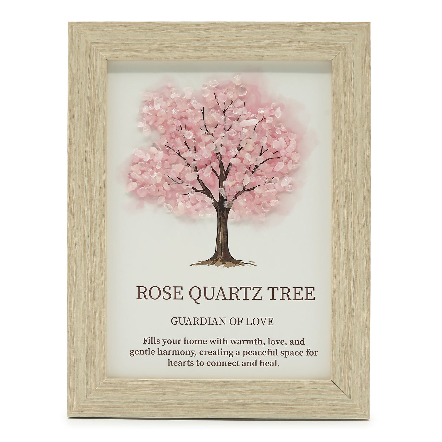 Rose Quartz Gemstone Picture - Tree of Life - (20x14.7x1cm) - Guardian of Love