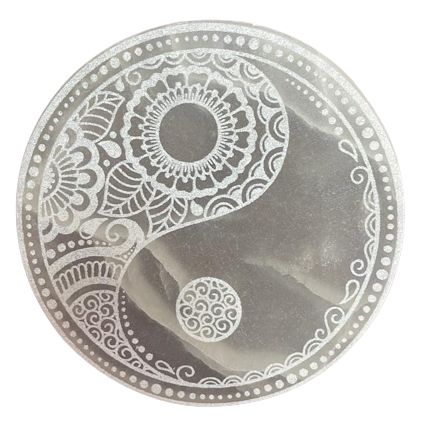 Large Selenite Charging Plate 18cm - Yin Yang