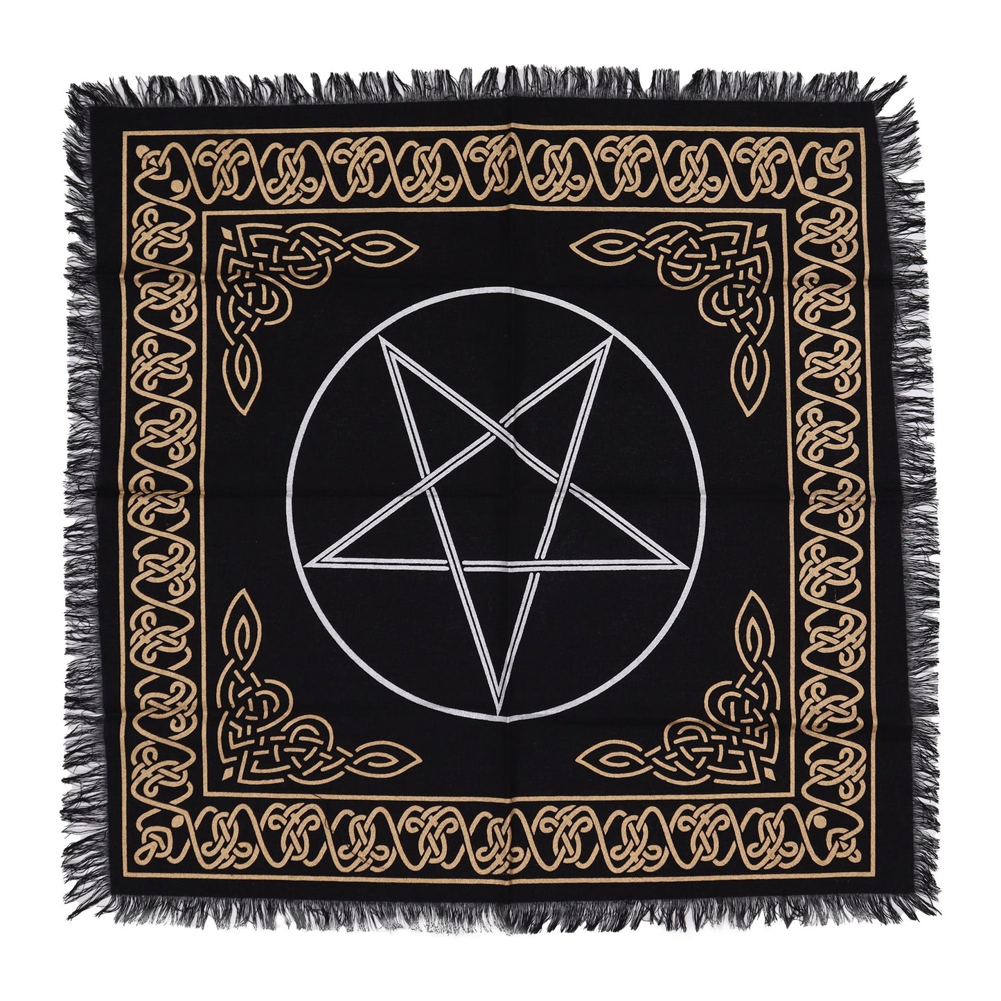 Esoteric Fringed Altar Cloth -  Pentagram