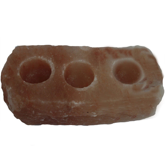 Natural Himalayan Salt Candle Holder - 3 holes
