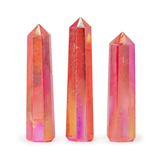 9cm Aurura Crystal Quartz - Peach Gemstone Obelisk Point