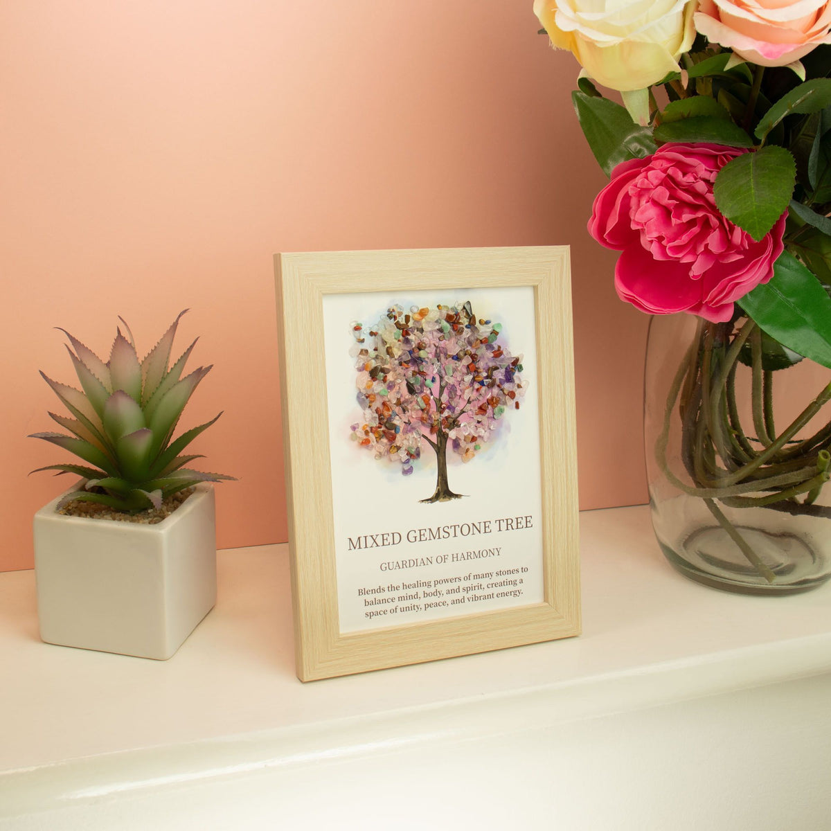 Mixed Gemstone Picture - Tree of Life - (20x14.7x1cm) - Guardian of Harmony