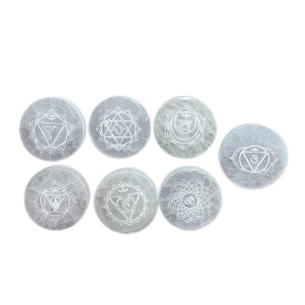 Chakra Design - set of 7 Selenite charging plates