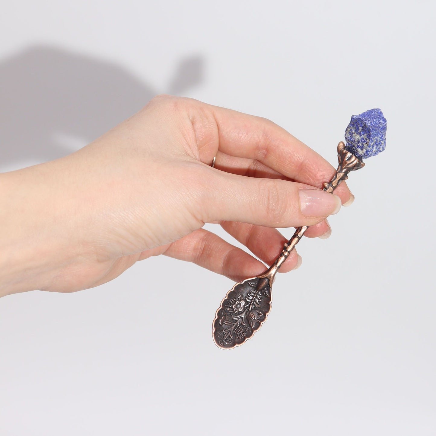 Set of 7 Bronze Gemstone Crystal Witch Spoons - perfect for rituals, decor, or a beautiful gift!