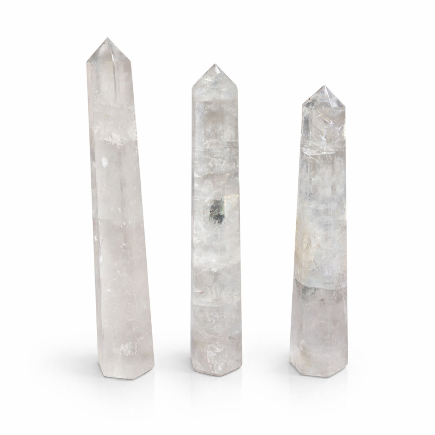 Rock Crystal Gemstone Six Face Obelisk Point approx 17cm