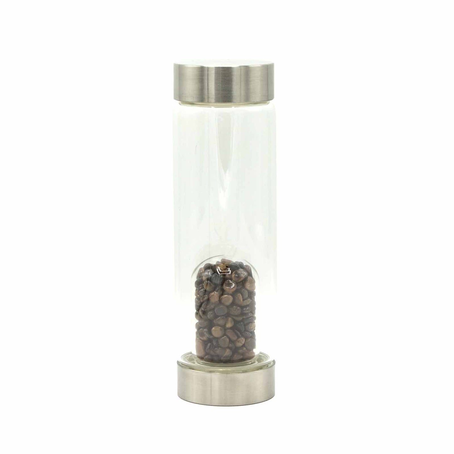 Tiger's Eye - Determination - Crystal Infused 500ml Glass Water Bottle