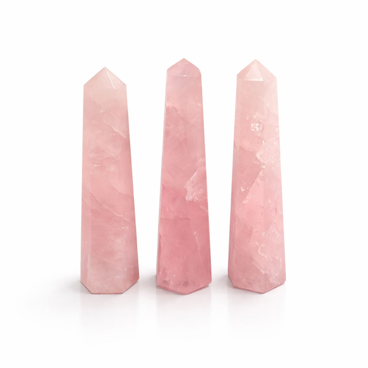 Rose Quartz Gemstone Six Face Obelisk Point approx 11cm