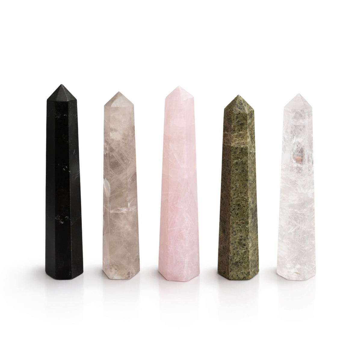 Rose Quartz Gemstone Six Face Obelisk Point approx 11cm