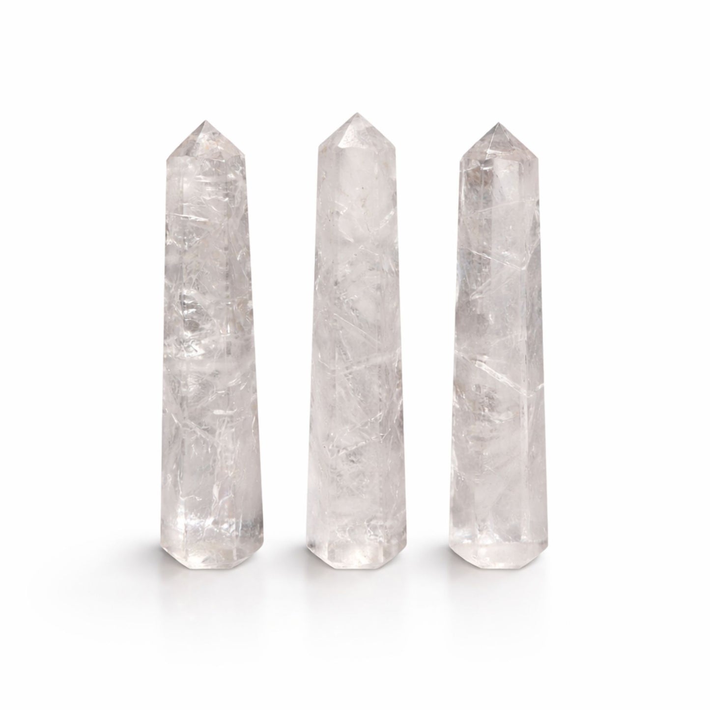 Clear Quartz Gemstone Six Face Obelisk Point approx 11cm