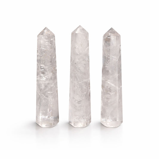 Clear Quartz Gemstone Six Face Obelisk Point approx 11cm
