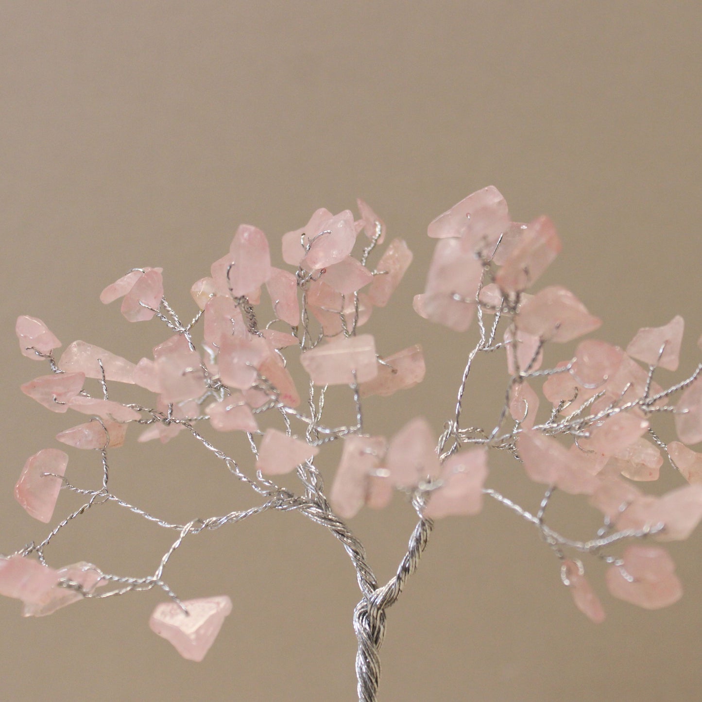 Rose Quartz Gemstone Tree with Organite Base - 80 Stone