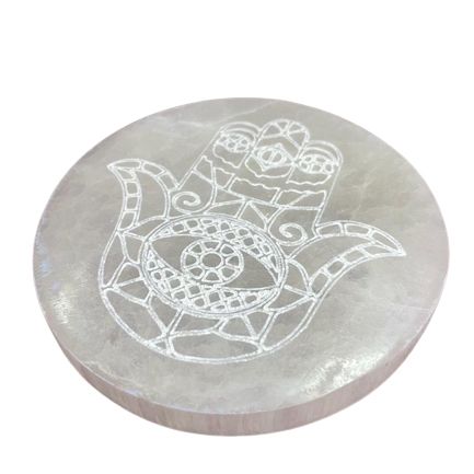 Medium Selenite Charging Plate 10cm - Hamsa
