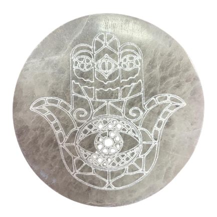 Medium Selenite Charging Plate 10cm - Hamsa