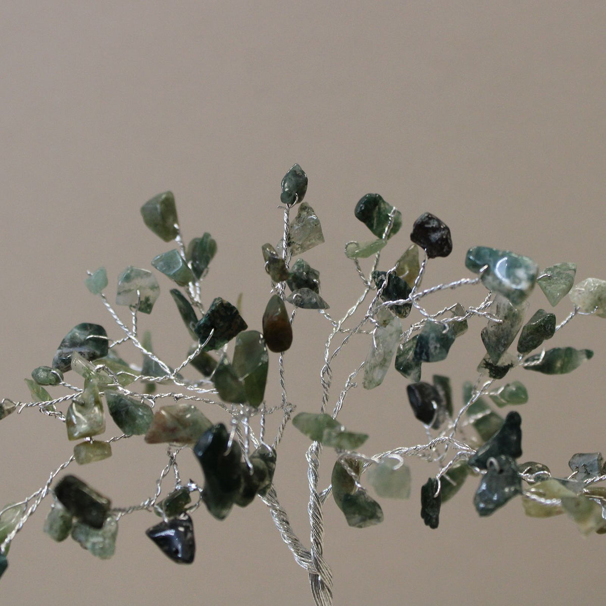 Moss Agate Gemstone Tree with Organite Base - 80 Stone