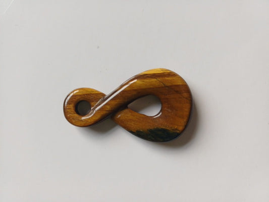 Tiger's Eye infinity pendant front view